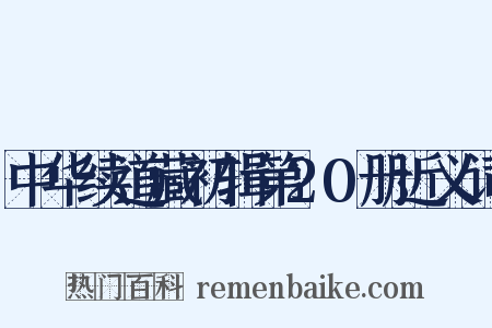中华续道藏初辑第20册近义词是什么意思的图片